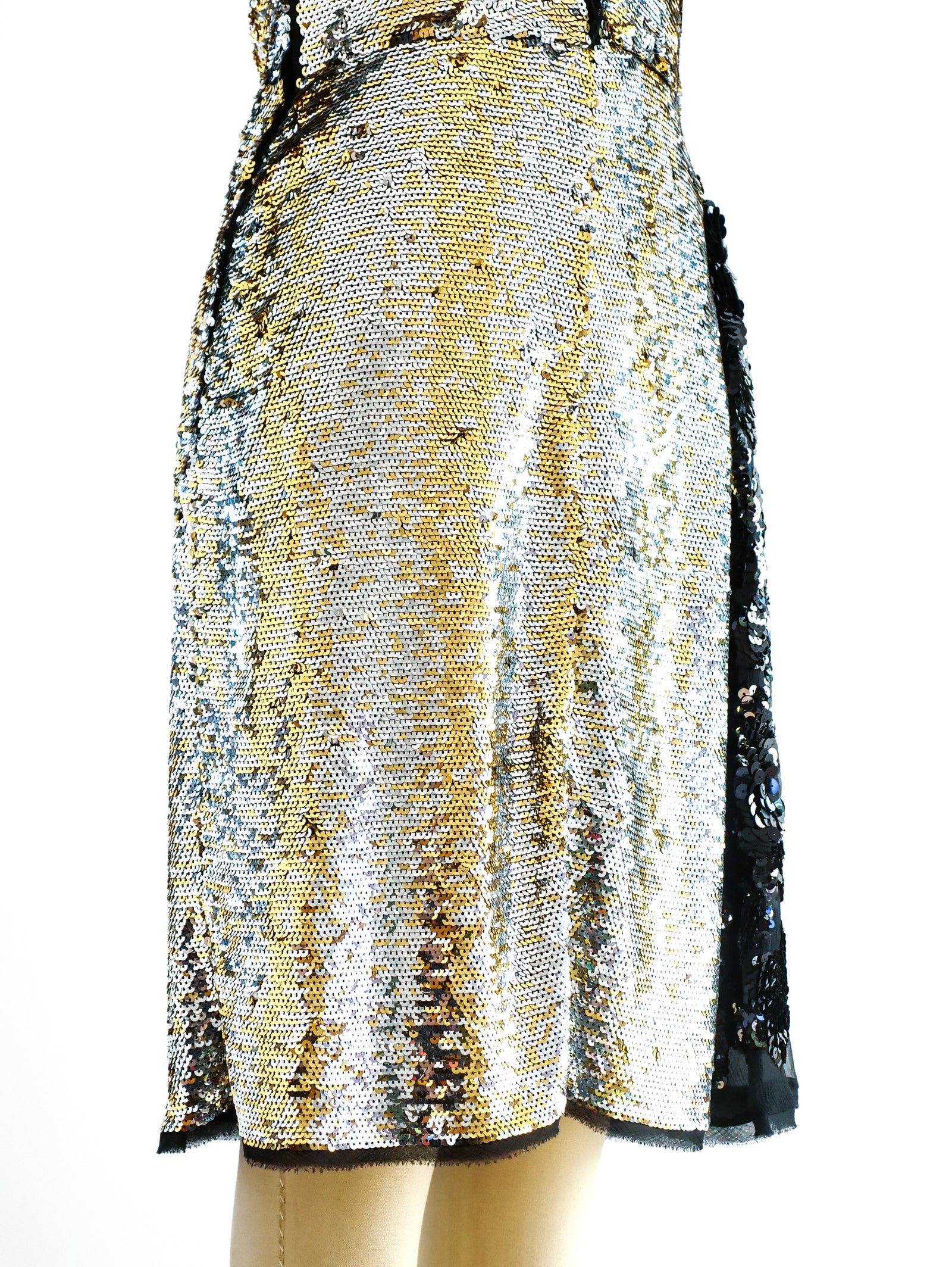 Prada Silver and Gold Sequin Dress