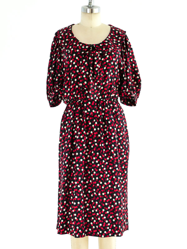 Yves Saint Laurent Polka Dot Silk Dress Dress arcadeshops.com