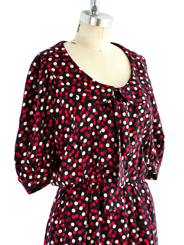 Yves Saint Laurent Polka Dot Silk Dress Dress arcadeshops.com