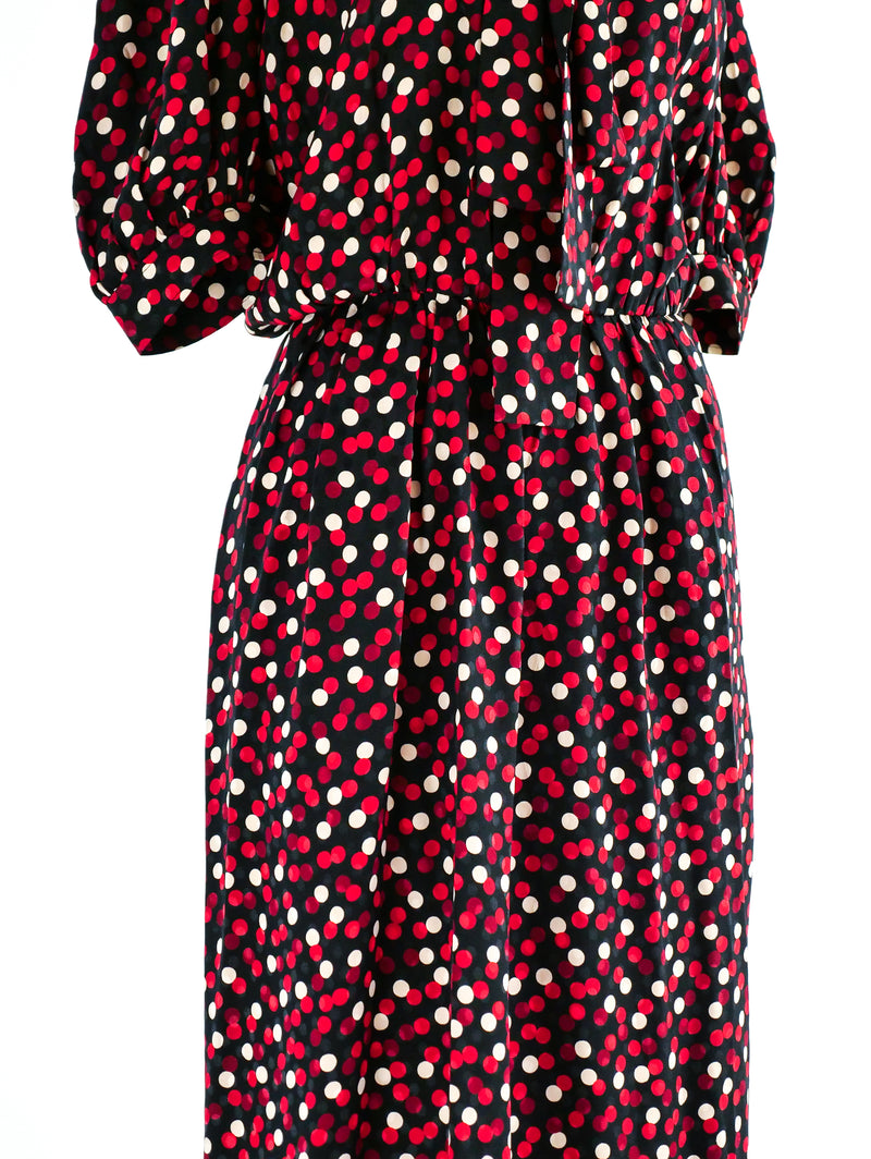 Yves Saint Laurent Polka Dot Silk Dress Dress arcadeshops.com