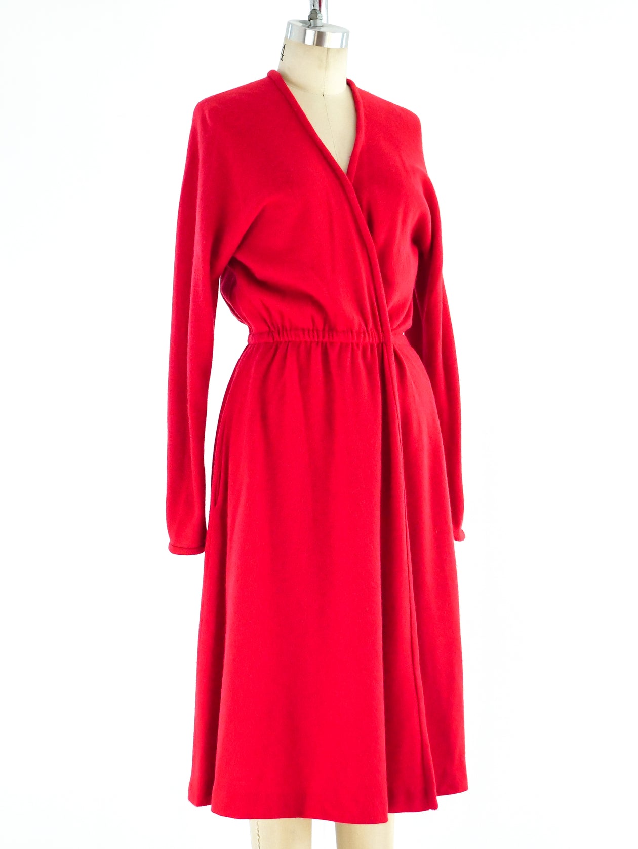 Halston Red Cashmere Wrap Dress Halston Red Cashmere Wrap Dress