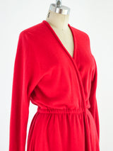 Halston Red Cashmere Wrap Dress Dress arcadeshops.com