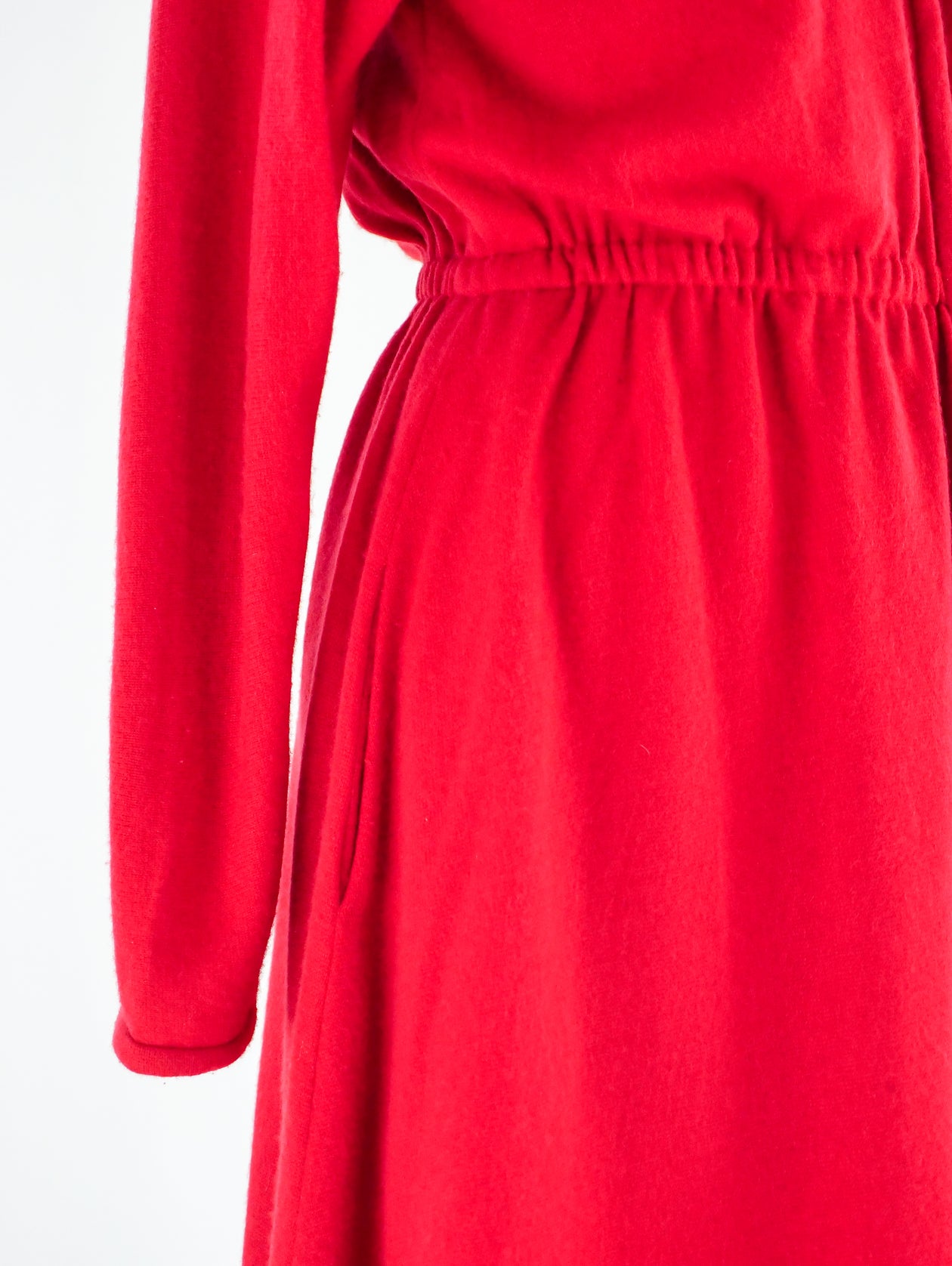 Halston Red Cashmere Wrap Dress