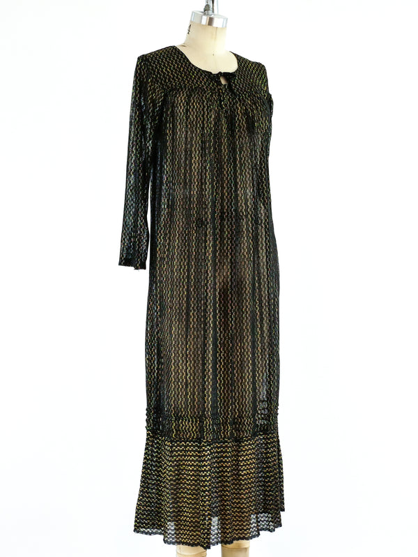 Bohemian Black and Gold Knit Dress Dress arcadeshops.com