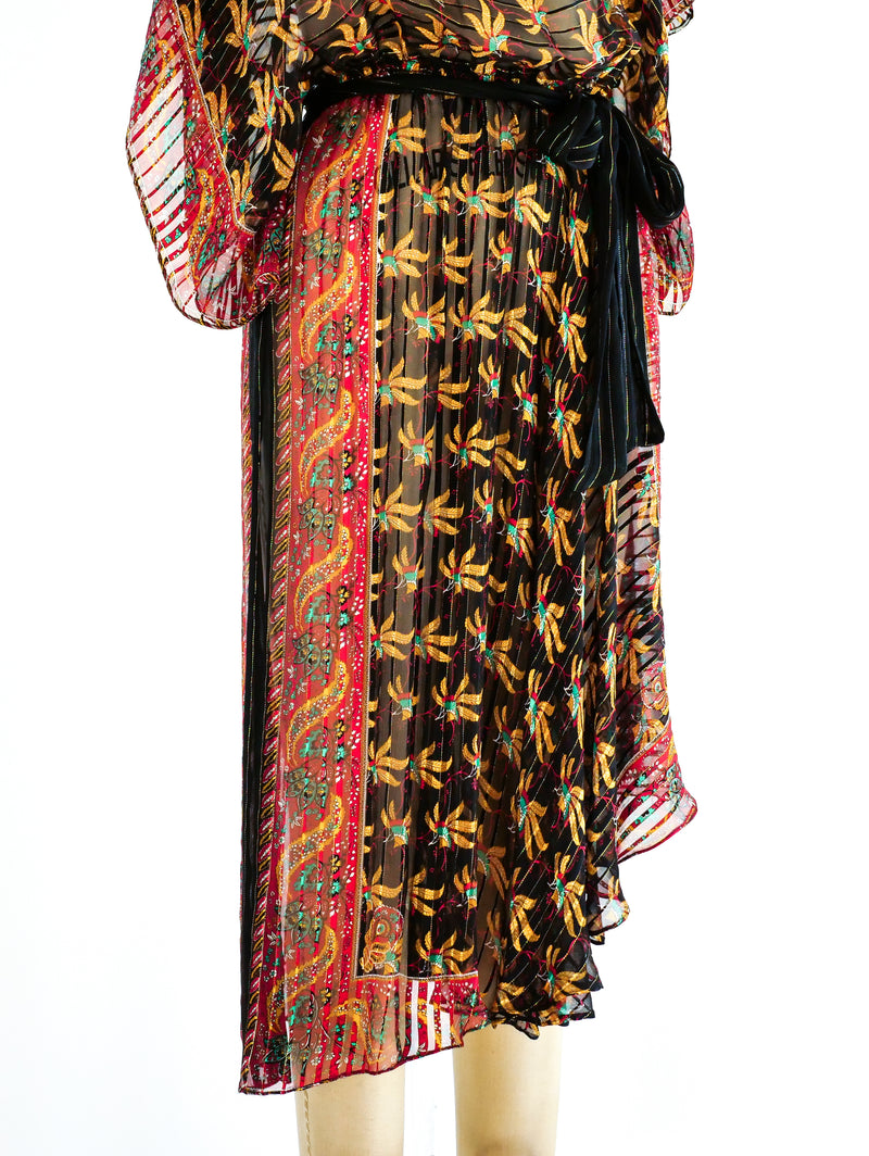 Floral Silk Chiffon Dress Dress arcadeshops.com