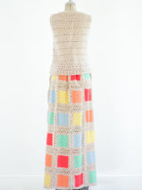 Pastel Colorblock Knit Skirt Ensemble Suit arcadeshops.com