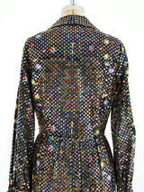 Geometric Printed Sequin Maxi Dress Dress arcadeshops.com