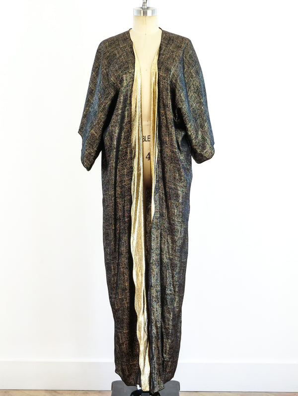 Holly's Harp Black and Gold Lame Duster Jacket arcadeshops.com