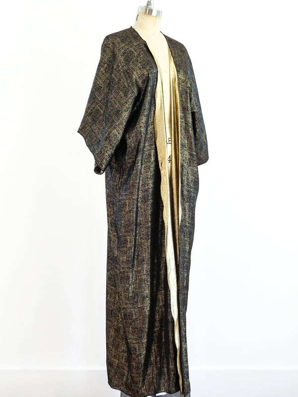 Holly's Harp Black and Gold Lame Duster Jacket arcadeshops.com