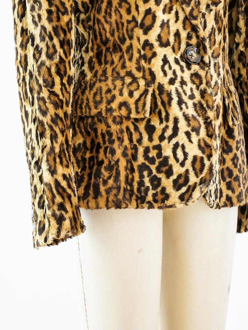Bill Blass Faux Leopard Fur Blazer Jacket arcadeshops.com