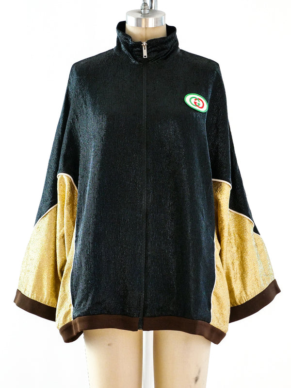 Gucci Metallic Zip Front Athletic Jacket Jacket arcadeshops.com