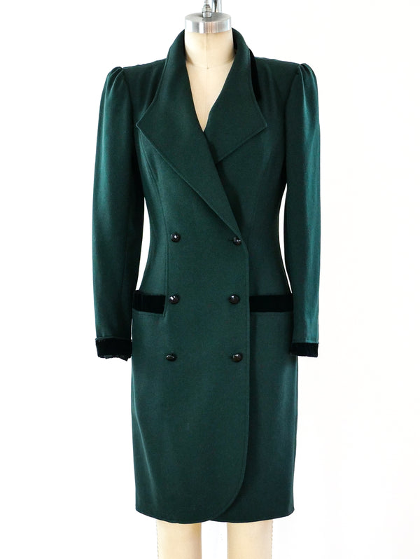 Ungaro Velvet Trimmed Coat Dress Dress arcadeshops.com