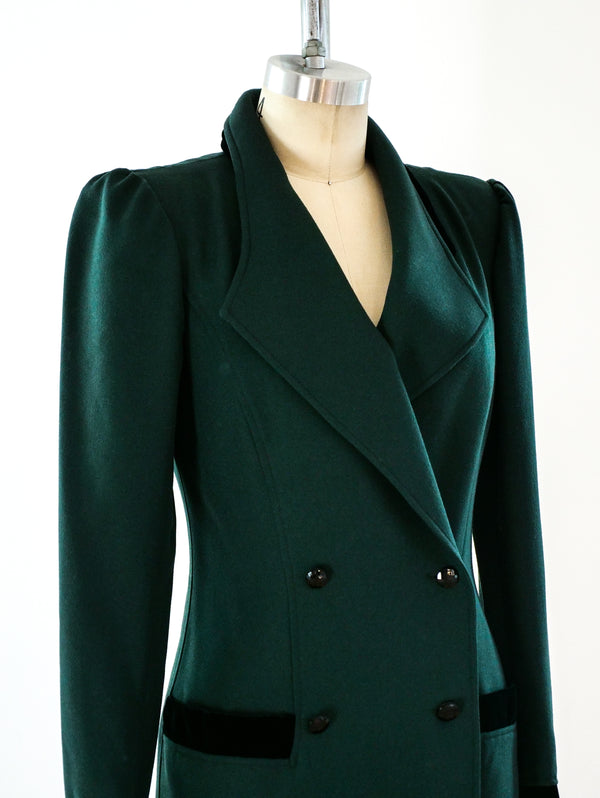 Ungaro Velvet Trimmed Coat Dress Dress arcadeshops.com