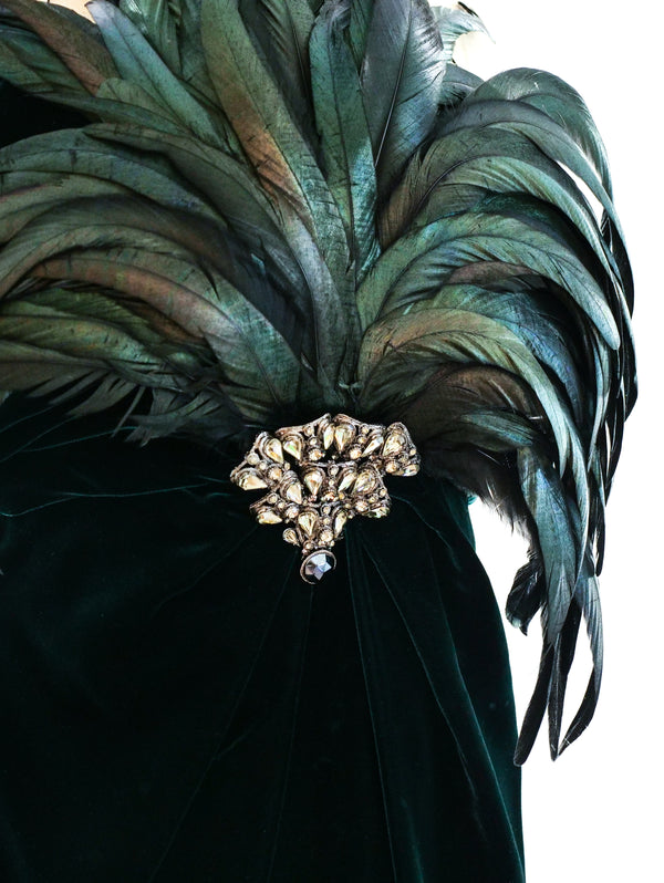 Bill Blass Feather Embellished Strapless Dress Dress arcadeshops.com