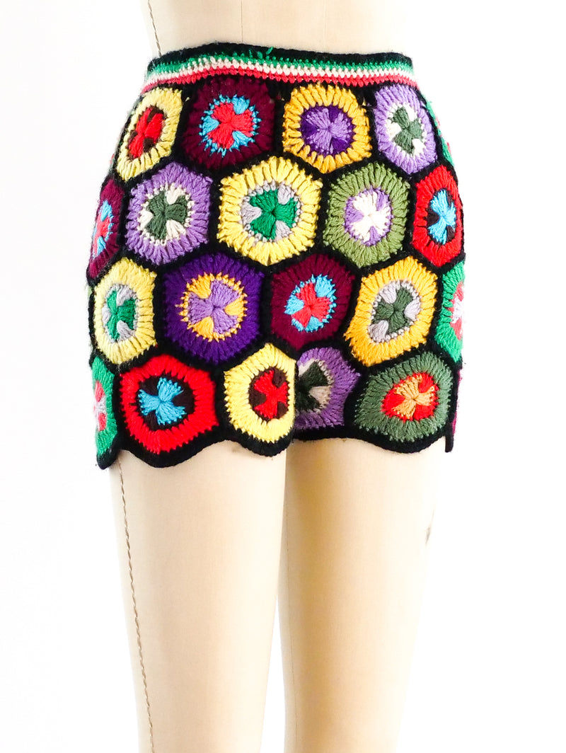 Multicolor Crochet Hot Pants Bottom arcadeshops.com