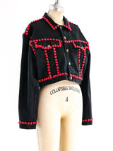 Dolce and Gabbana Crystal Studded Denim Jacket Jacket arcadeshops.com