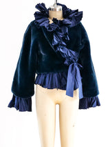 Christian Dior Faux Fur Ruffled Wrap Jacket Jacket arcadeshops.com