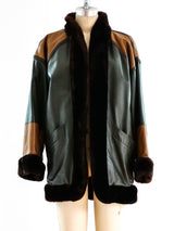 Yves Saint Laurent Colorblock Fur Lined Jacket Jacket arcadeshops.com