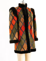 Christian Dior Shearling Colorblock Suede Coat Jacket arcadeshops.com