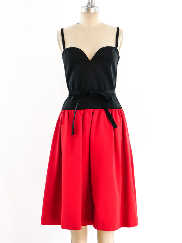 Yves Saint Laurent Red and Black Cocktail Dress Dress arcadeshops.com
