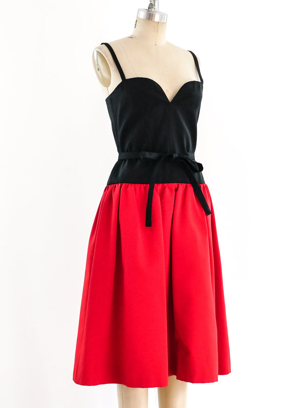 Yves Saint Laurent Red and Black Cocktail Dress Dress arcadeshops.com
