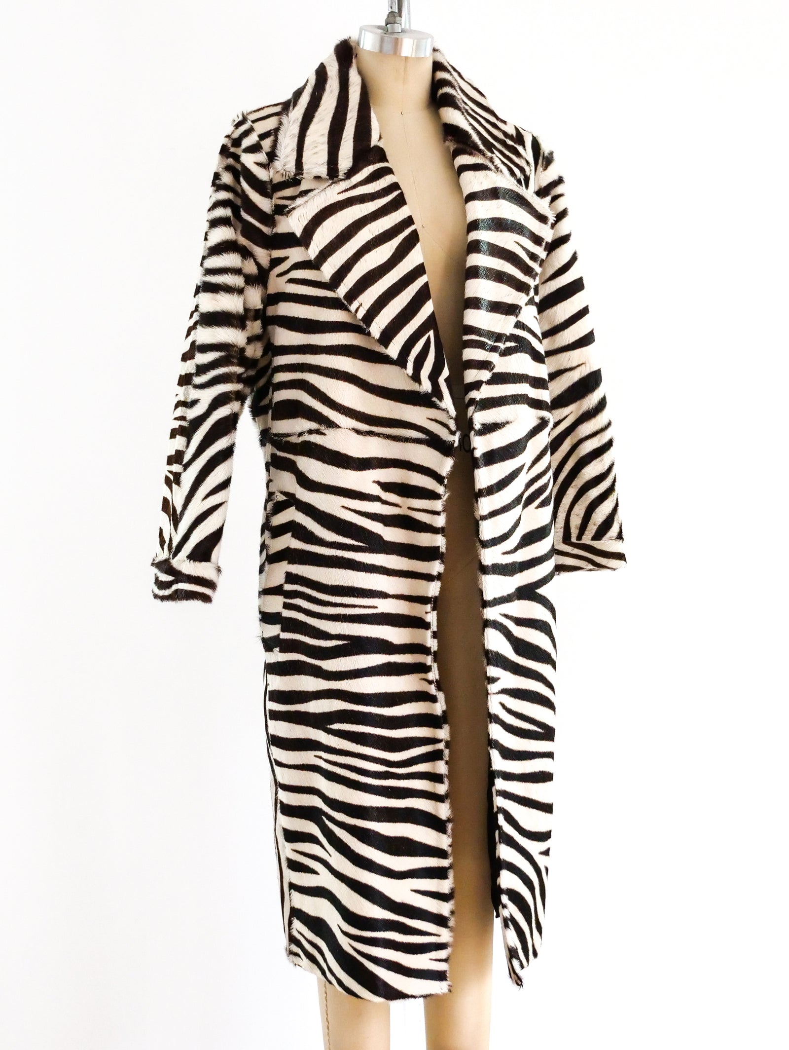 GIANFRANCO FERRE ジャンフランコフィレ コート レオパード柄 Gianfranco Ferre Zebra Printed Pony Hair Coat