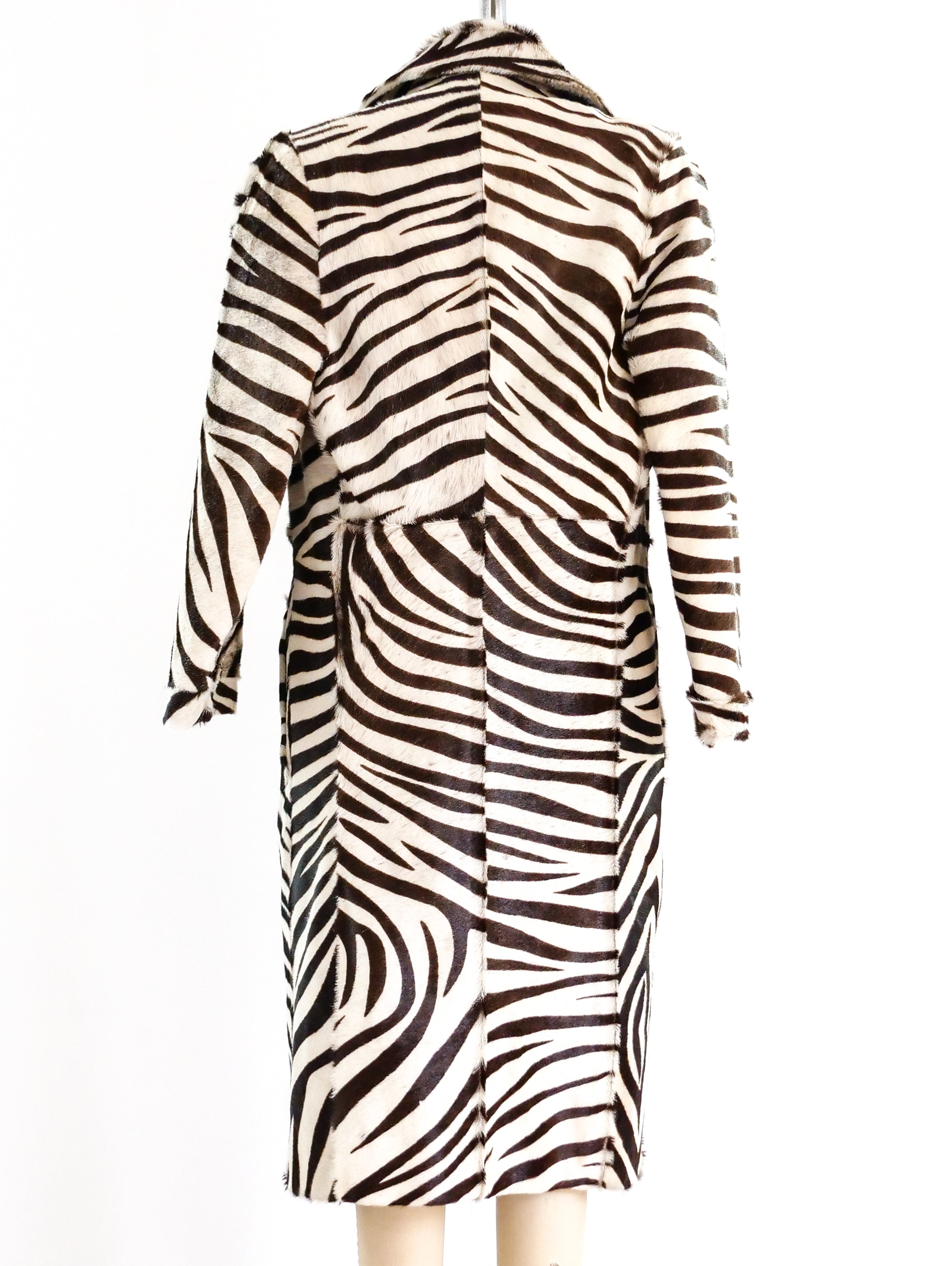 Gianfranco Ferre Zebra Printed Pony Hair Coat