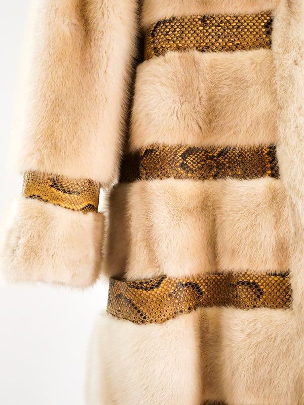 Christian Dior Mink and Python Coat Jacket arcadeshops.com