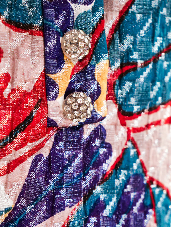 Bill Blass Multicolor Brocade Ensemble Suit arcadeshops.com
