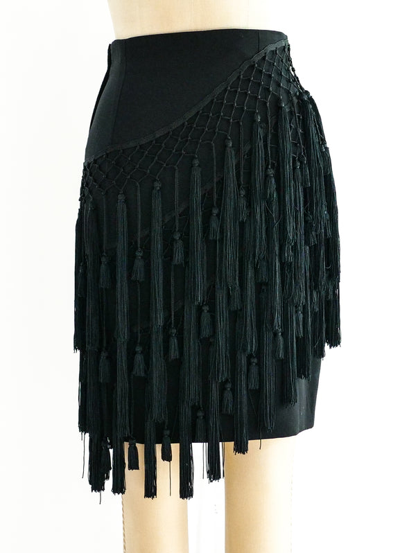Gianni Versace Tassel Fringed Mini Skirt Bottom arcadeshops.com