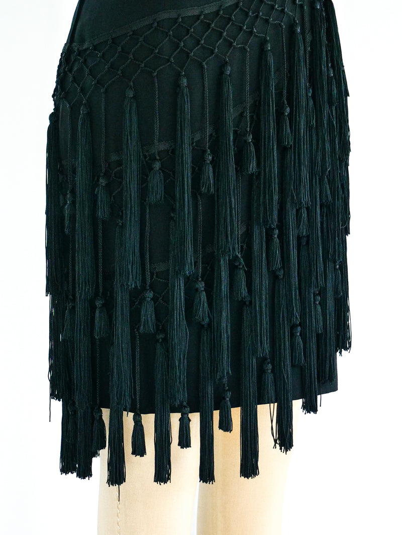 Gianni Versace Tassel Fringed Mini Skirt Bottom arcadeshops.com