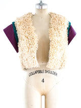 Curly Lamb Fur and Leather Vest Jacket arcadeshops.com