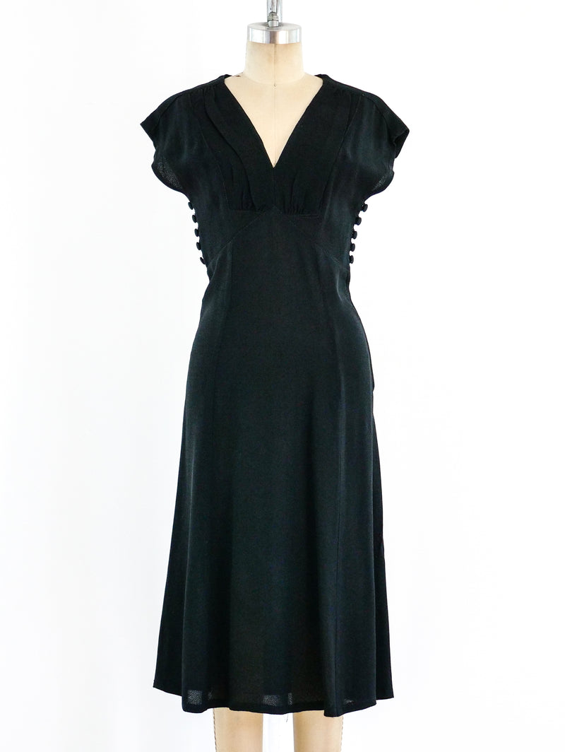 Ossie Clark Black Crepe Dress Dress arcadeshops.com