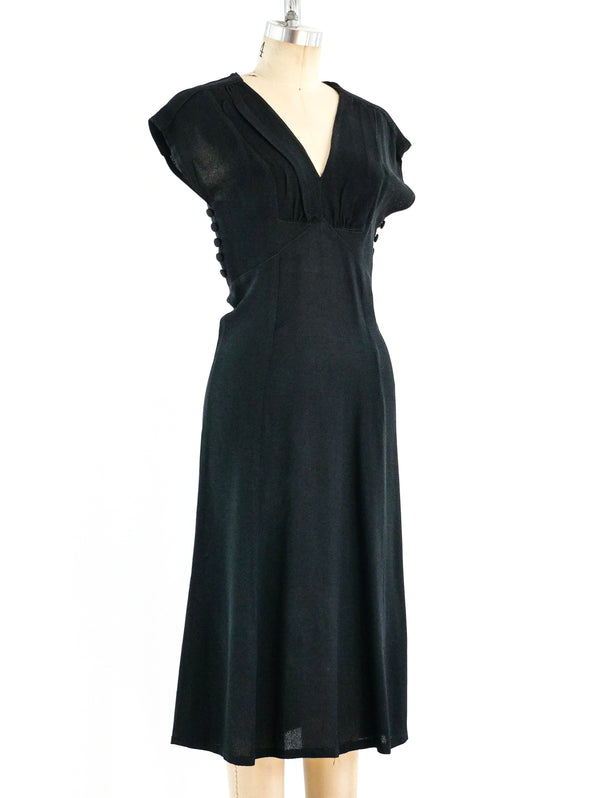 Ossie Clark Black Crepe Dress Dress arcadeshops.com