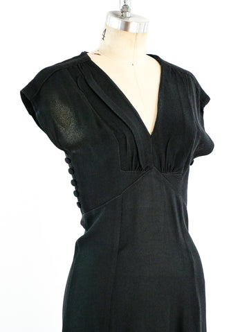 Ossie Clark Black Crepe Dress