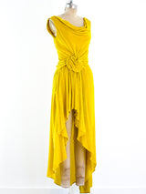 Monse Citron Draped Velvet Dress Dress arcadeshops.com