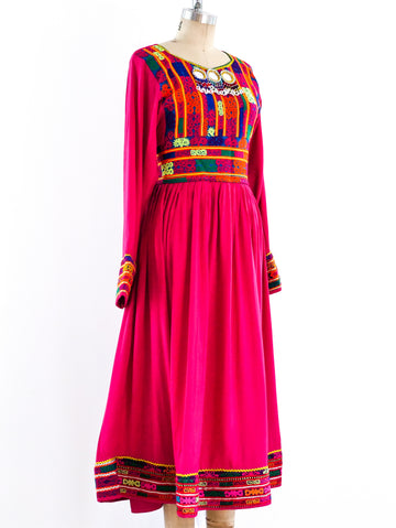 chinese dress ladies Afghani Embroidered Dress