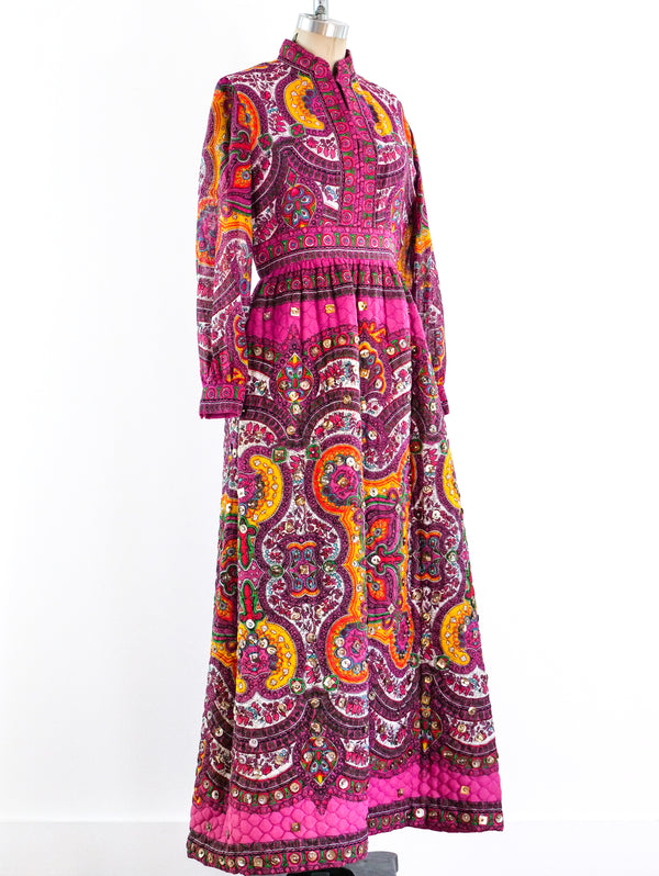 Quilted Paillette Maxi Dress Dress arcadeshops.com