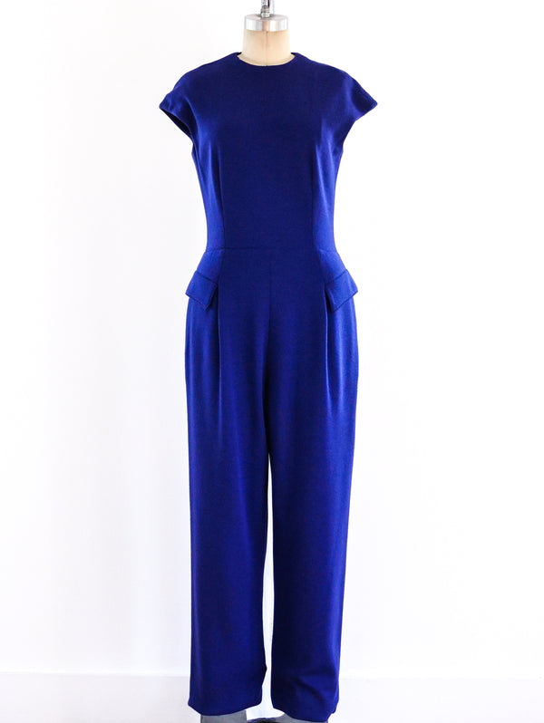 Geoffrey Beene Blue Wool Jumpsuit Suit arcadeshops.com