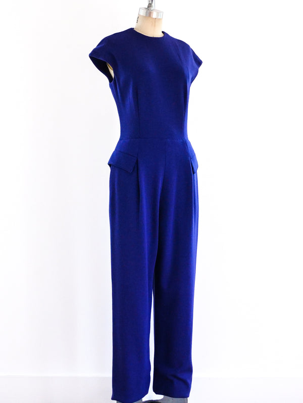 Geoffrey Beene Blue Wool Jumpsuit Suit arcadeshops.com