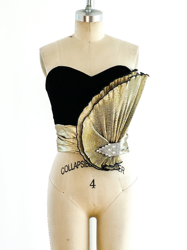 Embellished Velvet and Lurex Bustier Top arcadeshops.com