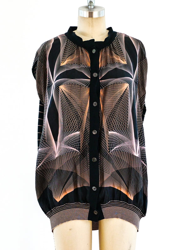 Hermes Sleeveless Silk Cardigan Top arcadeshops.com