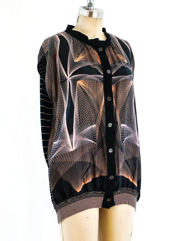 Hermes Sleeveless Silk Cardigan Top arcadeshops.com