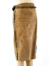 Yves Saint Laurent Pierced Suede Skirt Skirt arcadeshops.com