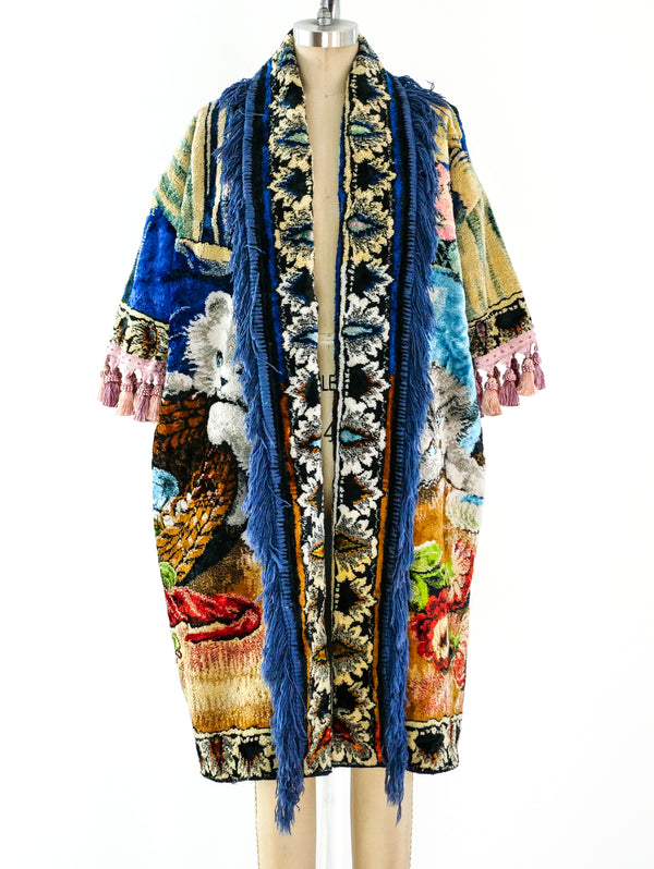 Kitten Fringed Tapestry Carpet Coat Jacket arcadeshops.com