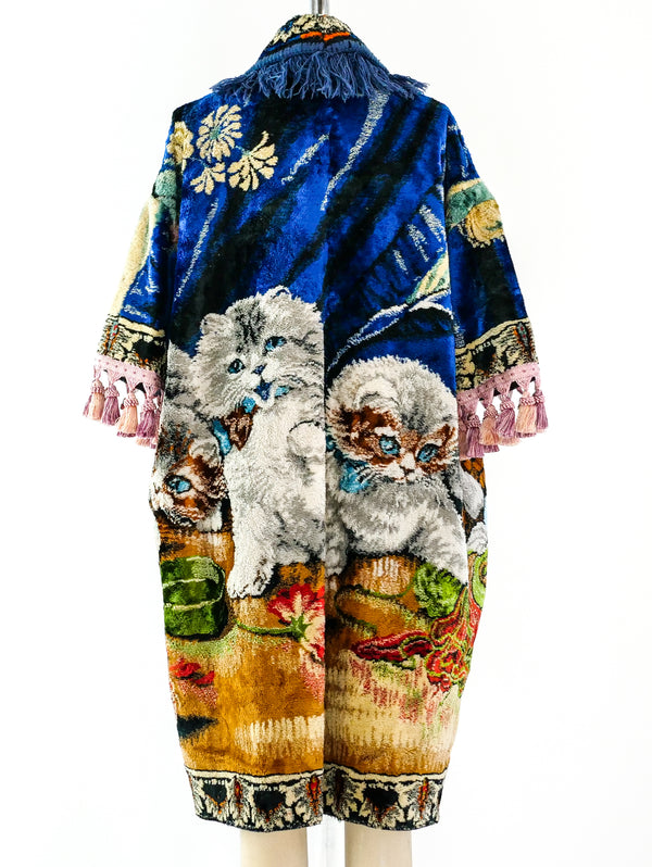 Kitten Fringed Tapestry Carpet Coat Jacket arcadeshops.com