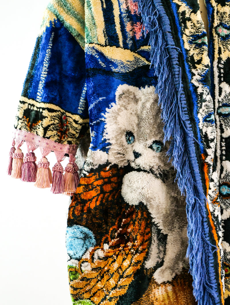 Kitten Fringed Tapestry Carpet Coat Jacket arcadeshops.com