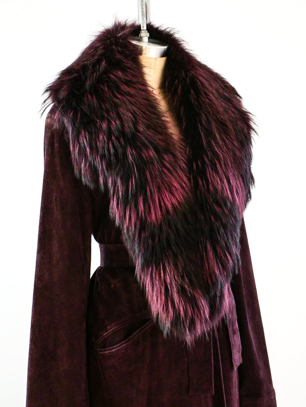 Gianfranco Ferre Suede and Fox Fur Coat Jacket arcadeshops.com