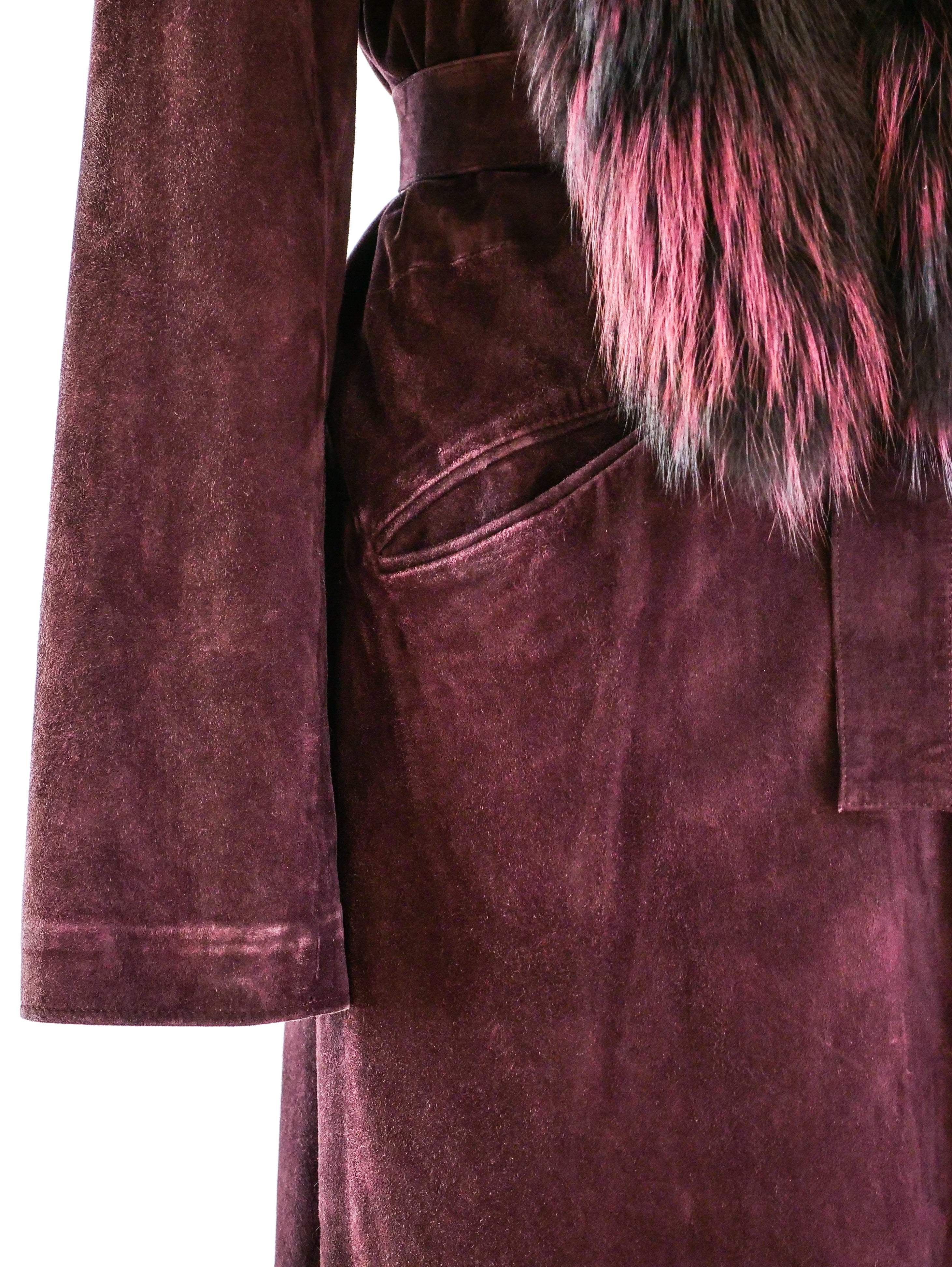 Gianfranco Ferre Suede and Fox Fur Coat Gianfranco Ferre Suede and Fox Fur Coat