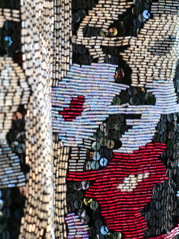 Beaded Floral Cropped Jacket Jacket arcadeshops.com